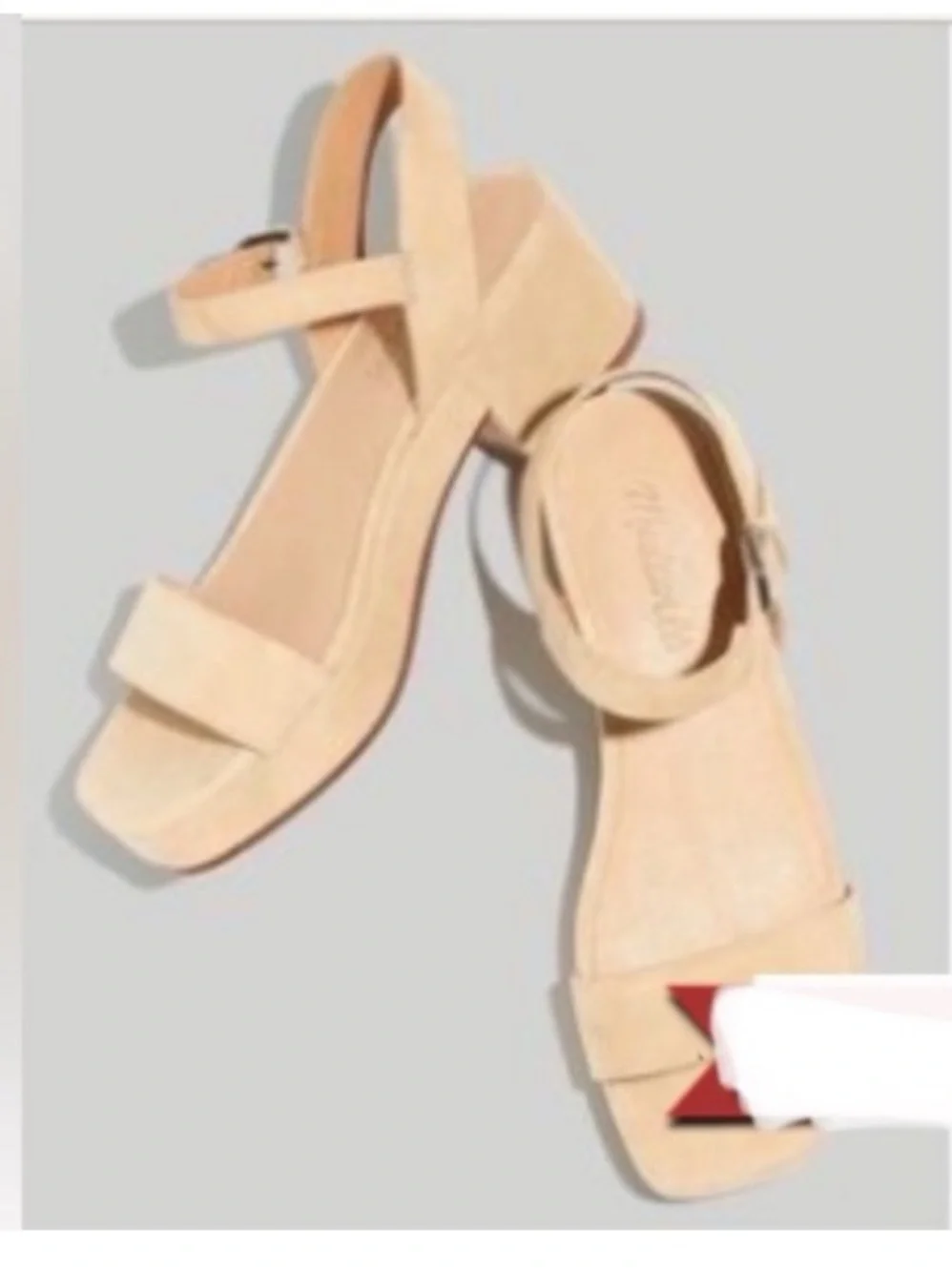 MADEWELL Swede Material Sandals in Beige Color.